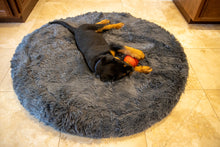 Load image into Gallery viewer, Dog Bed Cover Round - Black Faux Fur
