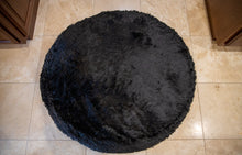 Load image into Gallery viewer, Dog Bed Cover Round - Black Faux Fur
