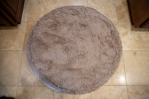 Dog Bed Cover Round - Tan Faux