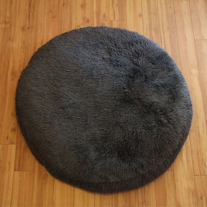 Dog Bed Cover Round - Faux Gray